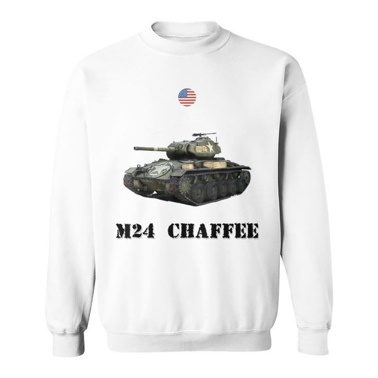 The M24 Chaffee Usa Light Tank Ww2 Military Machinery Sweatshirt