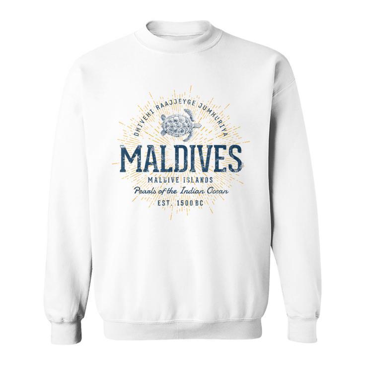 Maldives Retro Style Vintage Maldives White S Sweatshirt