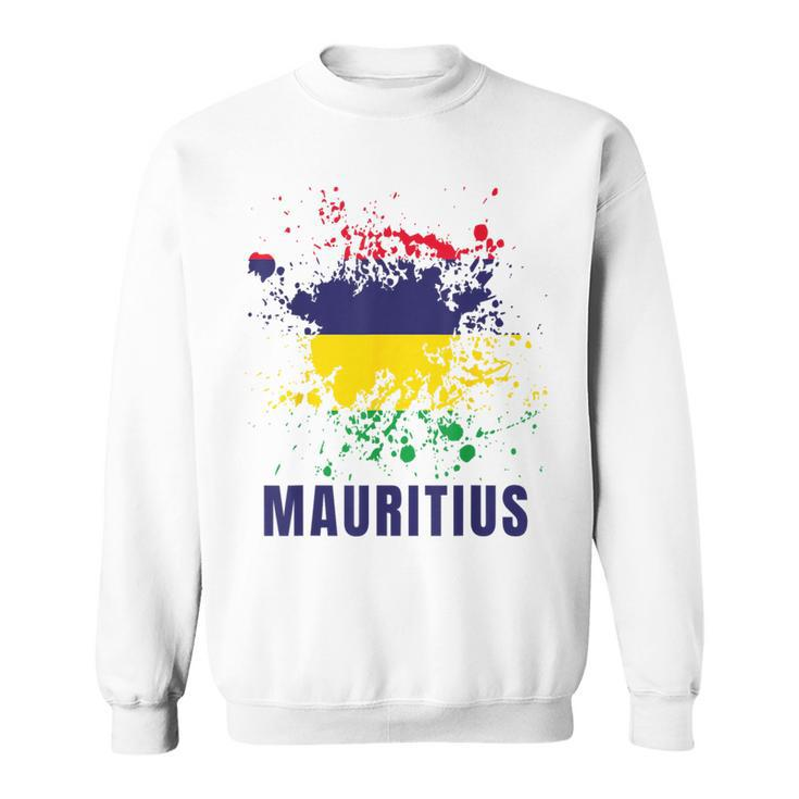 Mauritius Retro Vintage Watercolors Sport Mauritian Flag Sweatshirt