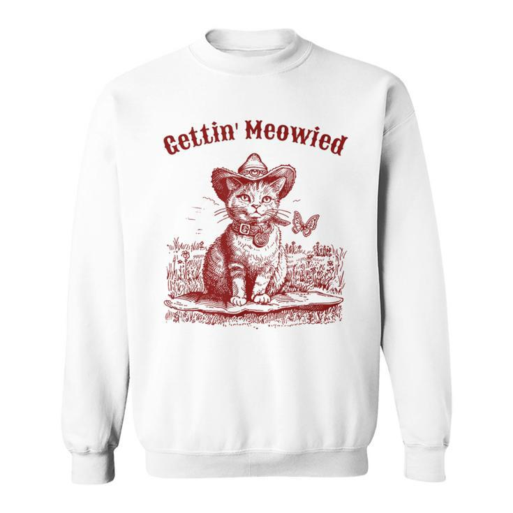 Meowdy Bachelorette Party Cowgirl Cowboy Cat Bridal Squad Sweatshirt