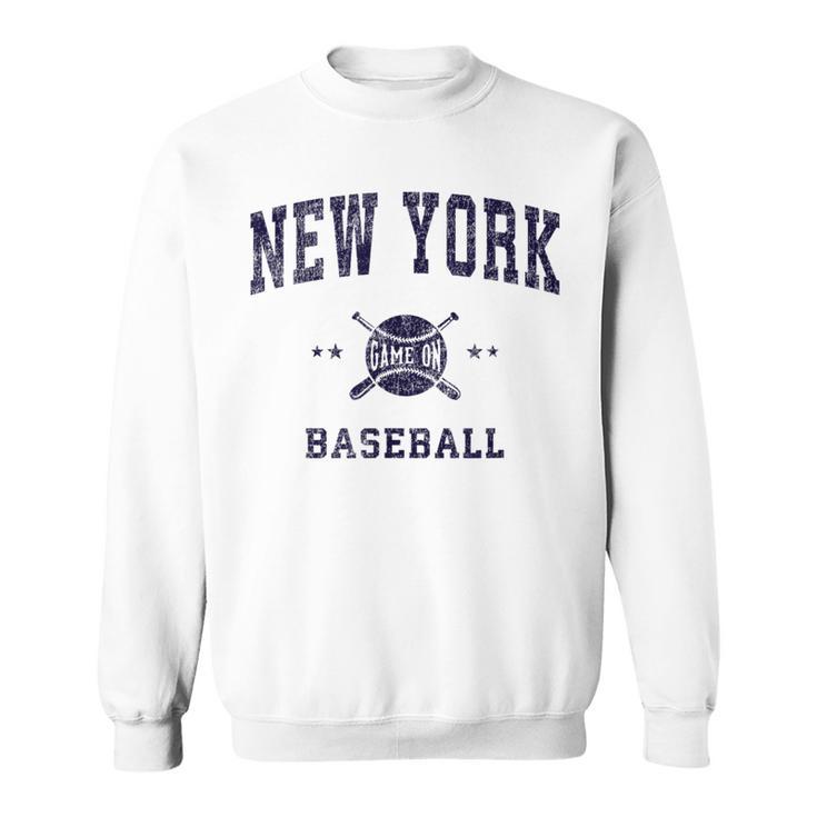 New York Ny Vintage Baseball Throwback Retro Sweatshirt