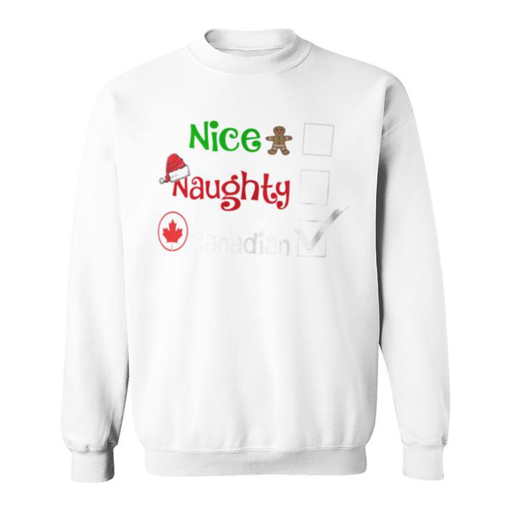 Nice Naughty Canadian Canada Santa Christmas Pyjama Pjs Sweatshirt