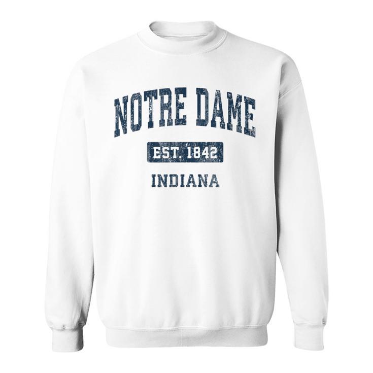 Notre Dame Indiana In Vintage Sports Established Navy Sweatshirt