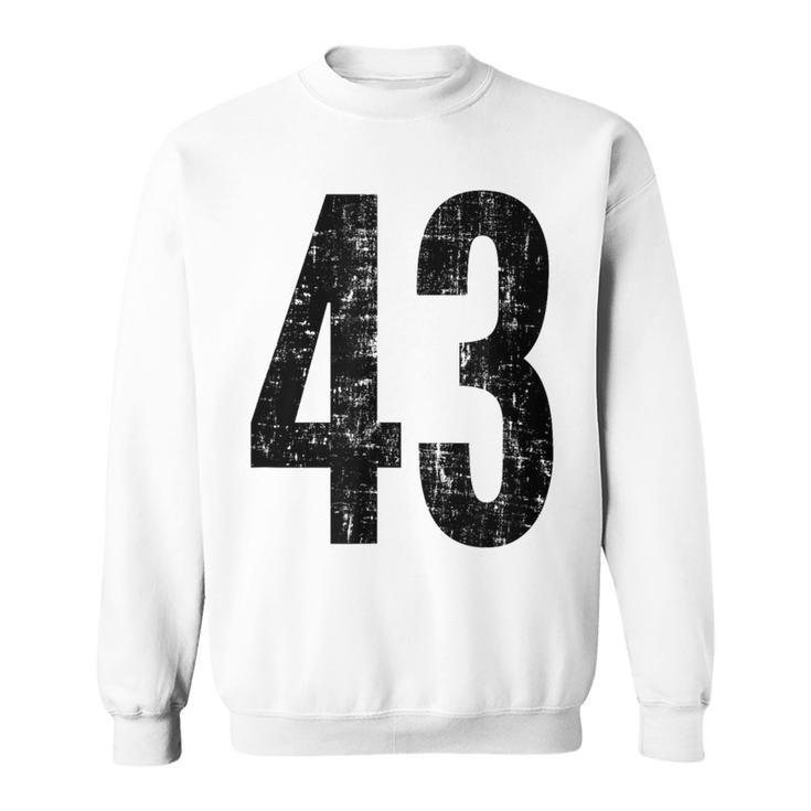 Number 43 Distressed Vintage Sport Team Practice Training Sweatshirt