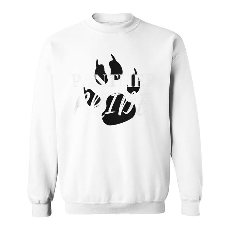 Panther Pride High School Fan Spirit Black Paw Print Sweatshirt