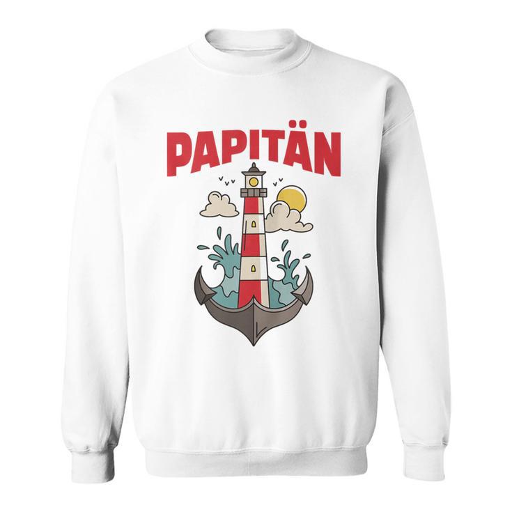 Papitänatertag Bester Papa Anker Leuchtturm Norden Kapitän Kapuzenjacke Sweatshirt