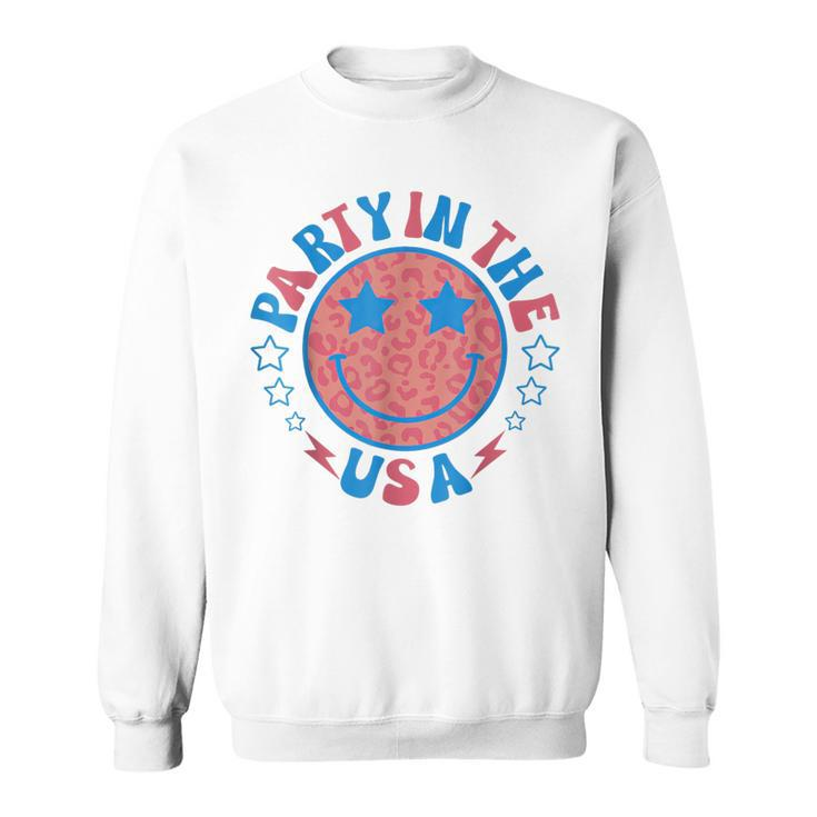 Party In The Usa 4Th Of July Preppy Smile Sweatshirt