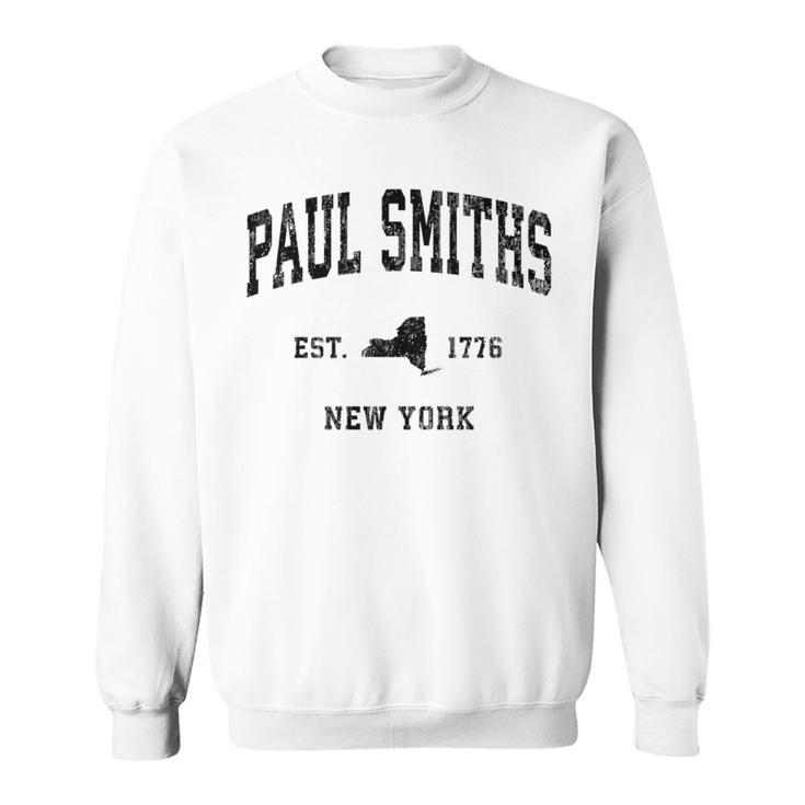 Paul Smiths New York Ny Vintage Athletic Black Sports Sweatshirt