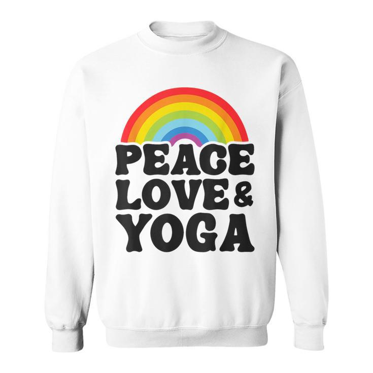 Peace Love & Yoga Regenbogen Hippie Retro Yoga Sweatshirt