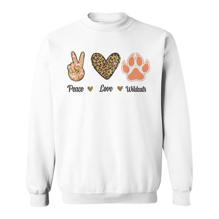 Peace Love Wildcats Leopard Wild Cats Animals Lovers Men Sweatshirt