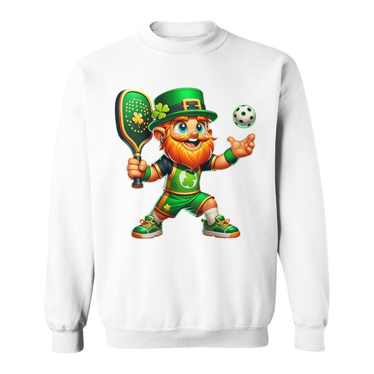 Pickleball Leprechaun St Patrick's Day Pickleball Player Sweatshirt