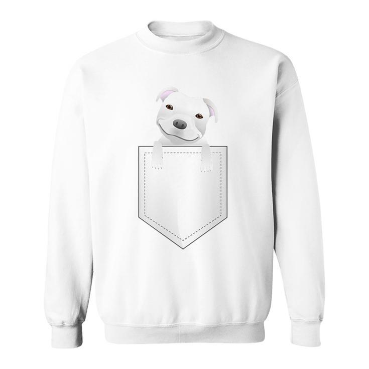 Pocket Pitbull White Puppy Cute Sweatshirt