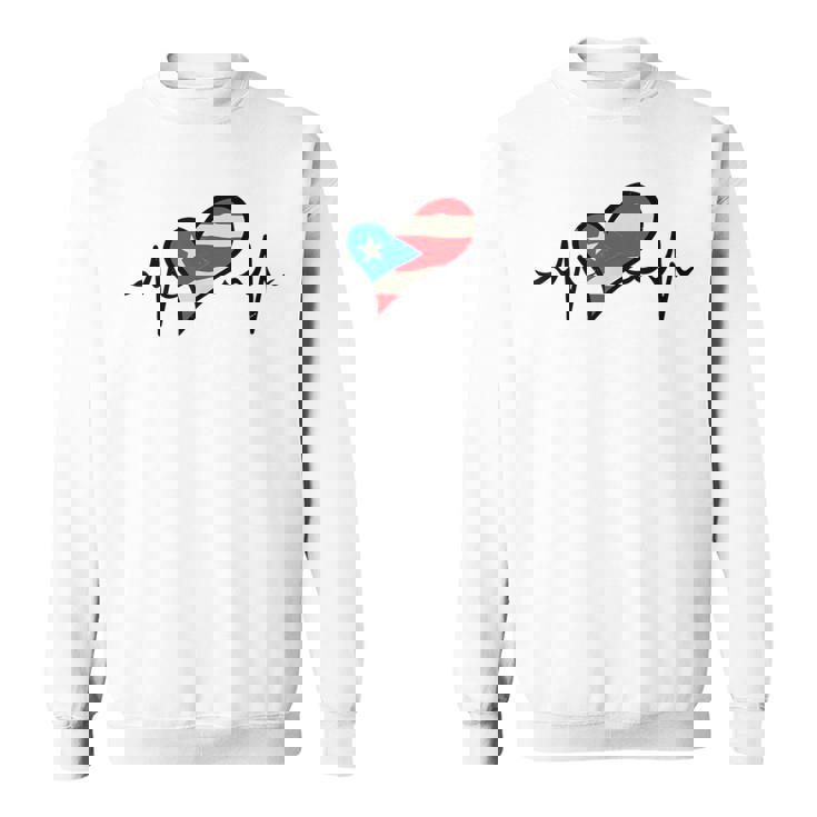 Puerto Rico Flag Heartbeat Puerto Rican Boricua Hispanic Sweatshirt