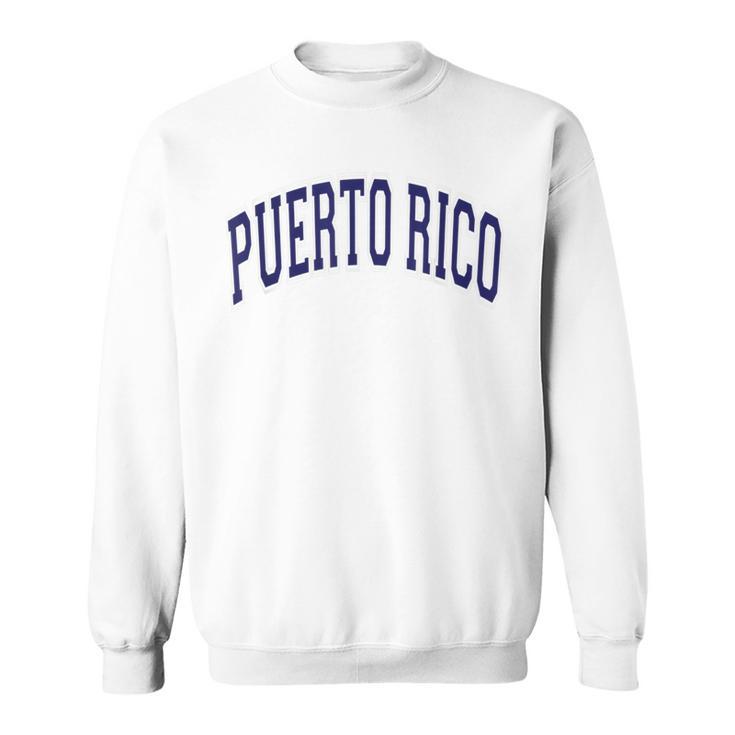 Puerto Rico Varsity Style Navy Blue Text Sweatshirt