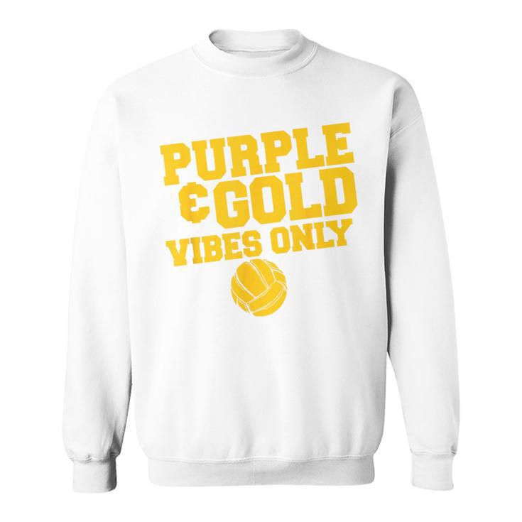 Purple Gold Game Day High School Volleyball Group Team Sweatshirt