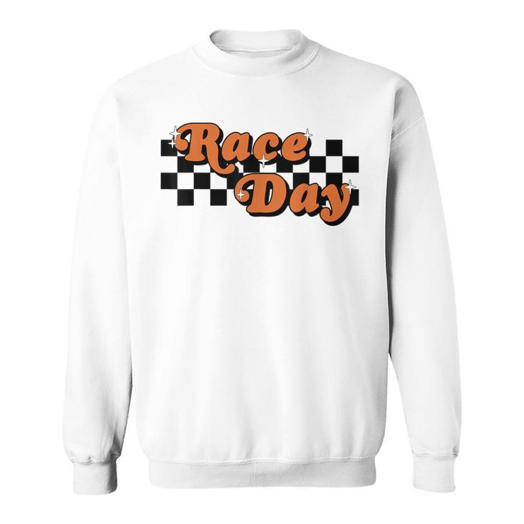 Race Day Checkered Flag Racing Driver Cheer Mama Sweatshirt