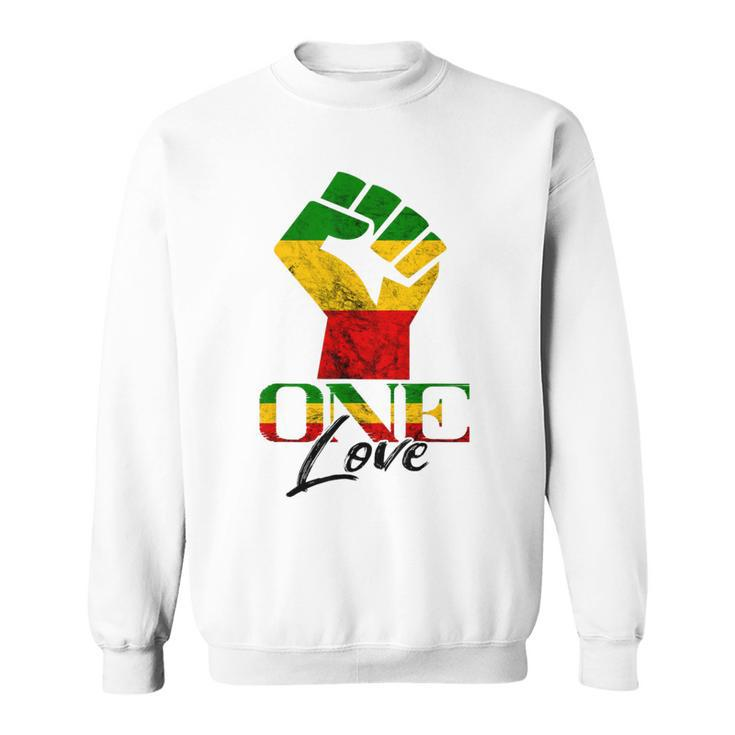 Rasta Reggae One Love Reggae Roots Handfist Reggae Flag Sweatshirt