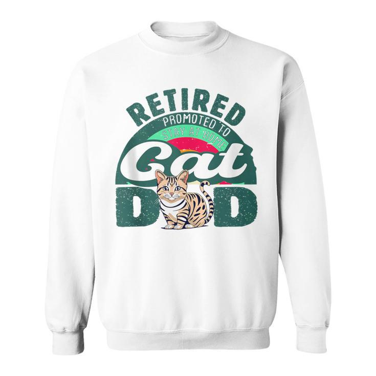 Retired Promoted To Stay At Home Cat Dad Retired Cats Owner Sweatshirt