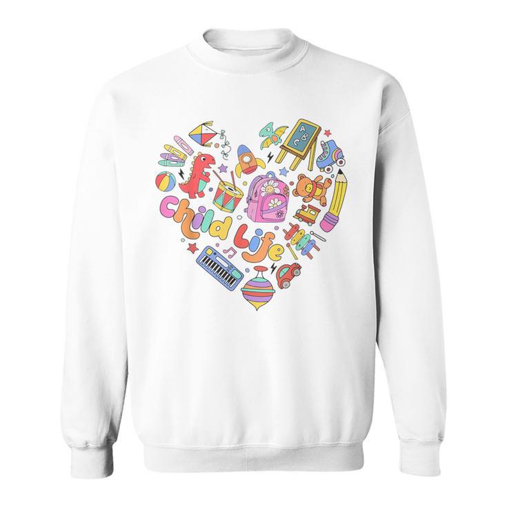 Retro Child Life Specialist Play Therapy Child Life Intern Sweatshirt