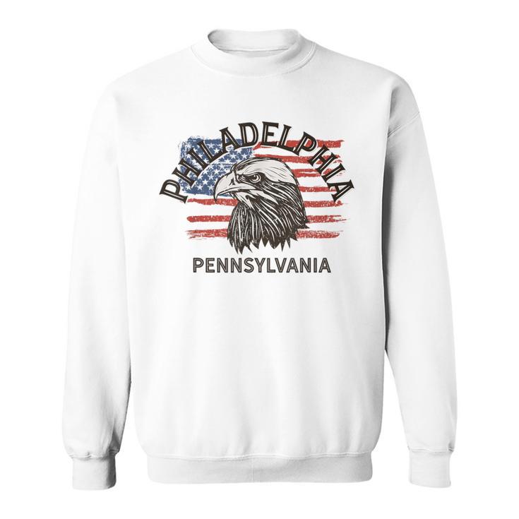 Retro Eagle Usa Flag Pennsylvania Vintage Philadelphia Sweatshirt