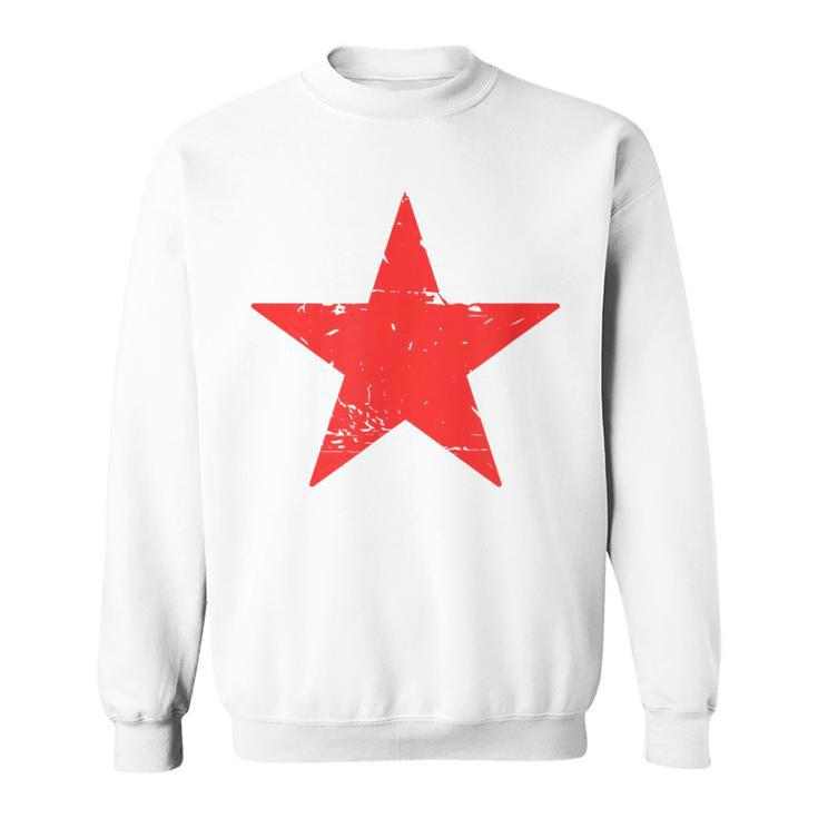 Retro Red Star Distressed Revolution Vintage Retro Sweatshirt