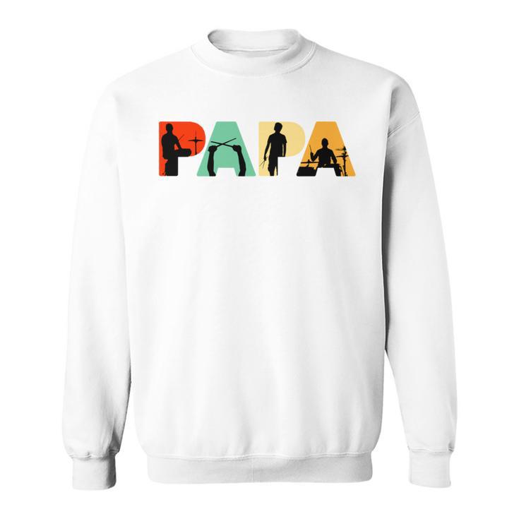 Retro Schlagzeug Papa Lustig Papa Schlagzeuger Sweatshirt