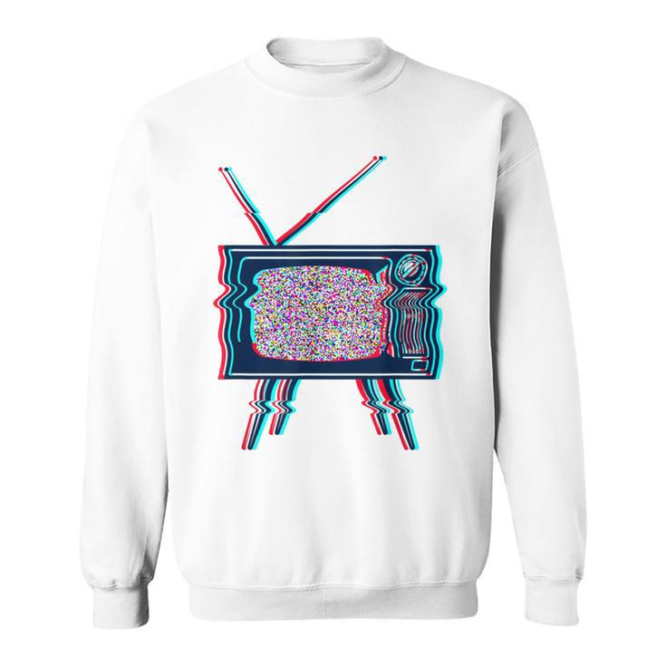 Retro Tv Test Pattern 80S 90S Festival Glitch Test Pattern Sweatshirt