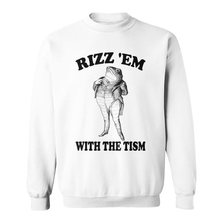 Rizz Em With The Tism Meme Frog T-Shirt - Monsterry
