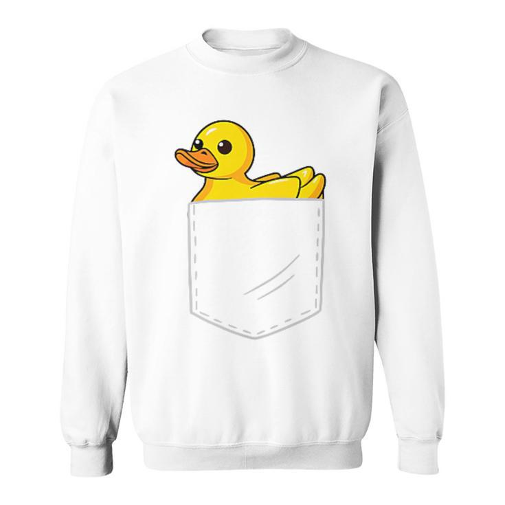 Rubber Ducky Duckie Yellow Rubber Duck In Pocket Sweatshirt