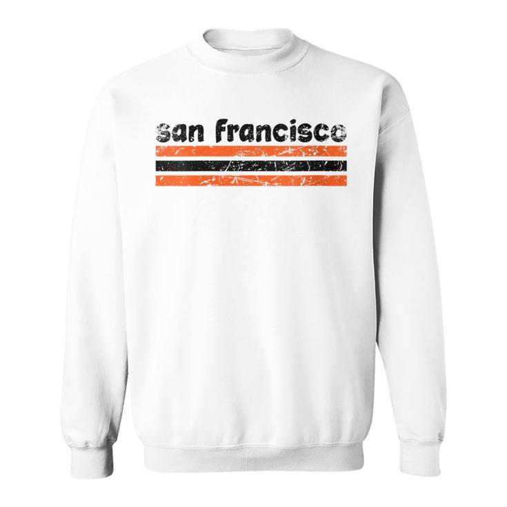 San Francisco California Three Stripe Vintage Weathered Sweatshirt