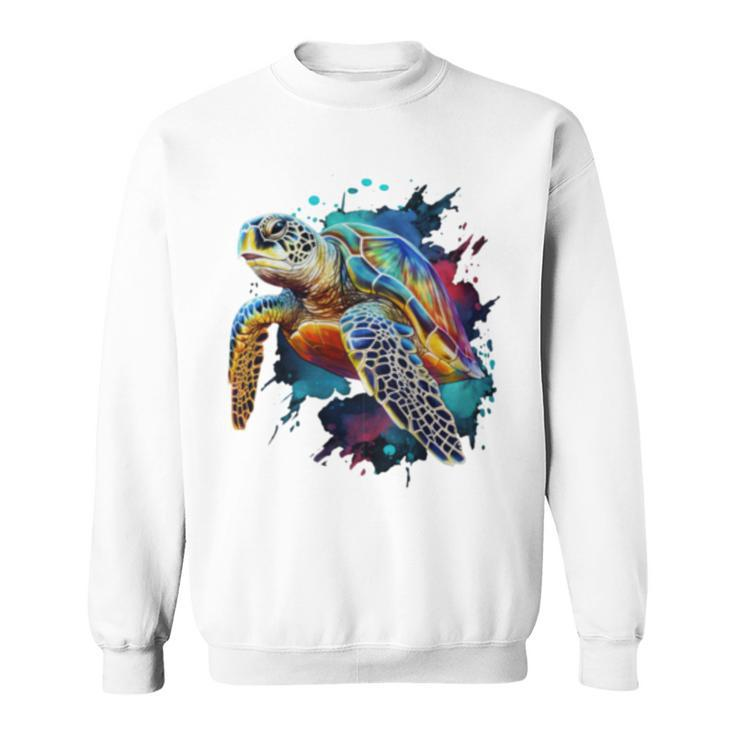 Sea Turtle Watercolor Graphic Sweatshirt