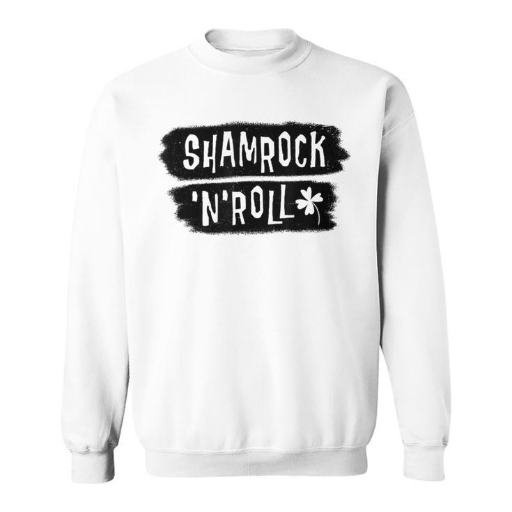 Shamrock’N’Roll Distressed St Patrick’S Day Quote Sweatshirt