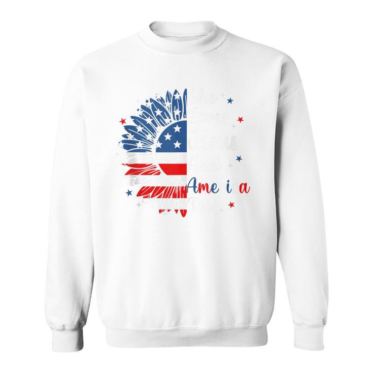 She Loves Jesus And America Too Sunflower Usa Flag Sweatshirt