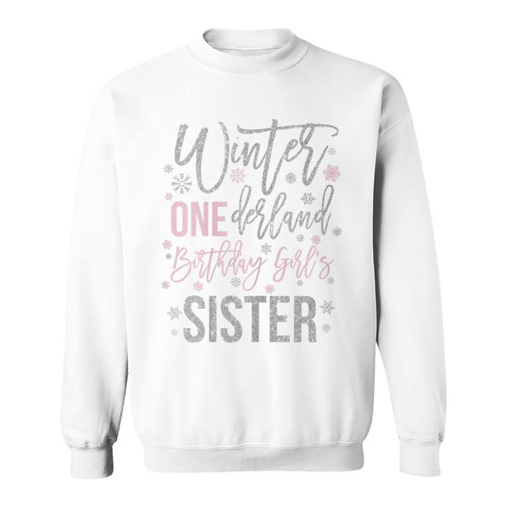Sister Pink Winter Onederland 1St Birthday Snowflake Group Sweatshirt