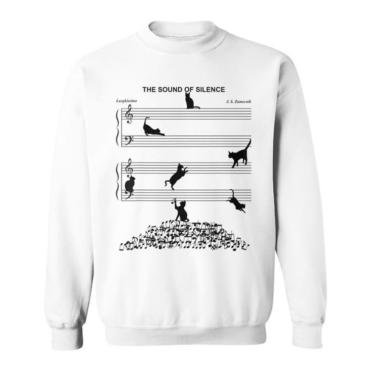 The Sound Of Silence Music And Cat Lover Sweatshirt