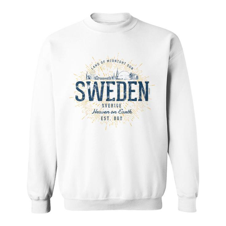 Sweden Retro Style Vintage Sweden White S Sweatshirt