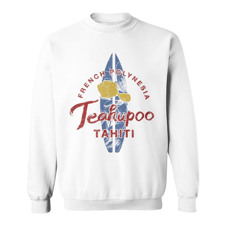 Tahiti Teahupoo Surfing French Polynesian Vintage Sweatshirt