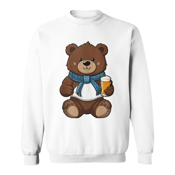 Teddy Bear Has A Beer In His Paws Men's Day Father's Day Sweatshirt