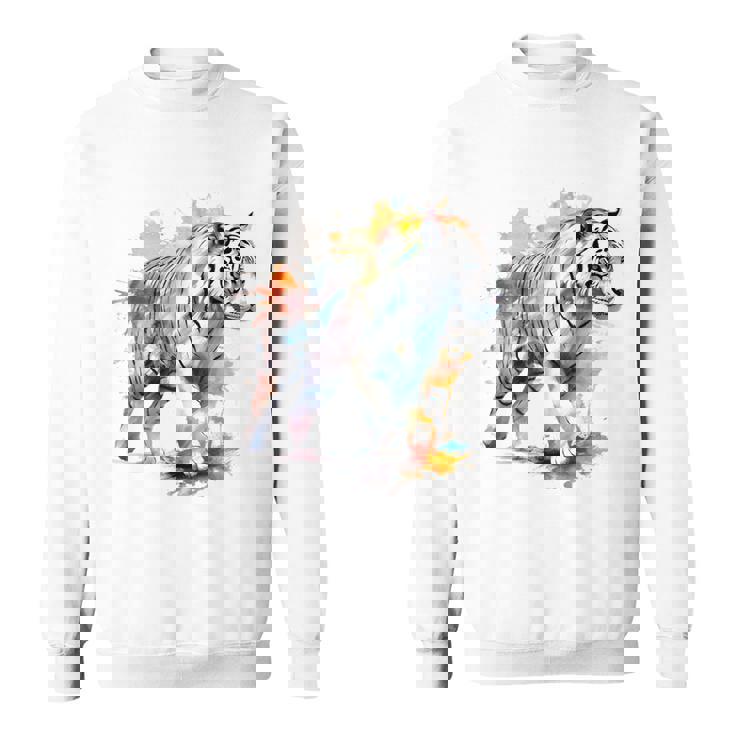 Tigre Colorido Arte Zoo Animal Tigre Camisa de entrenamiento
