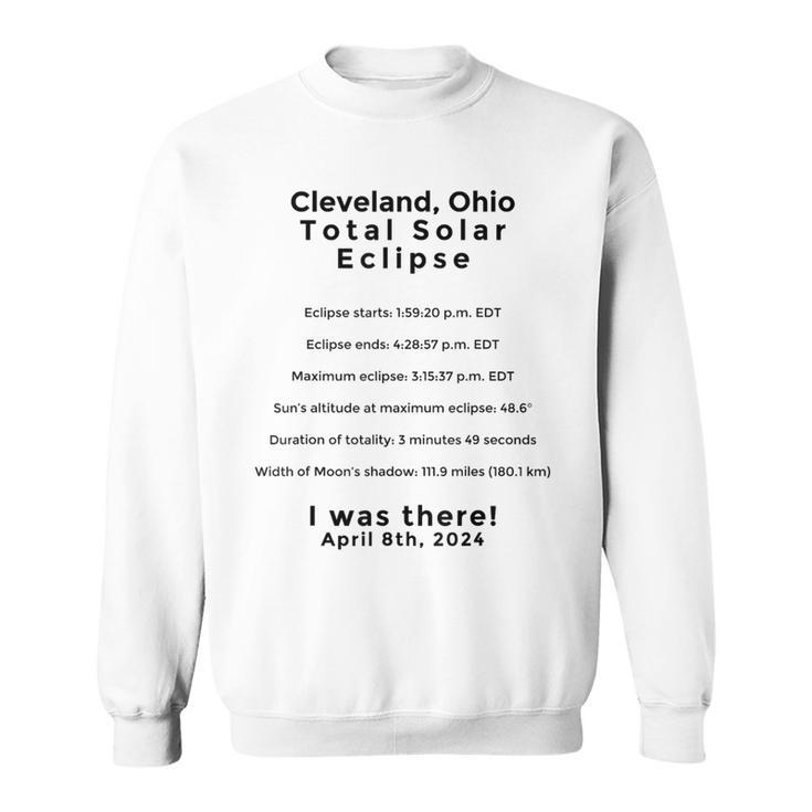 Total Solar Eclipse Cleveland Ohio Oh 2024 Commemorative Sweatshirt