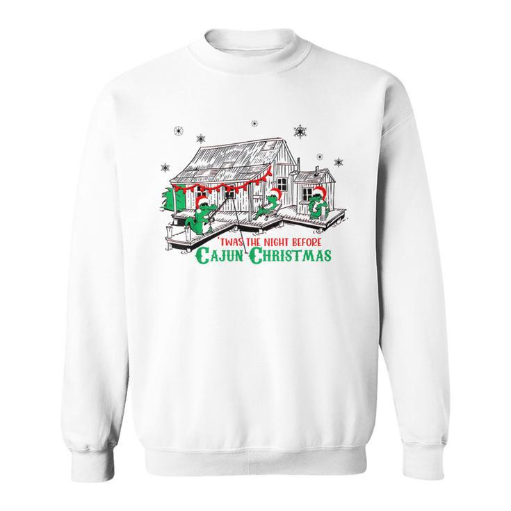 'Twas The Night Before Cajun Christmas Crocodile Xmas Sweatshirt