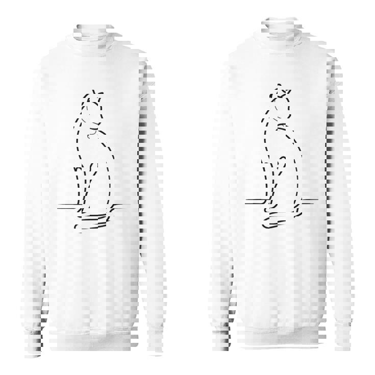 Un Dessin Minimaliste En Une Ligne D'un Chat Sweater e