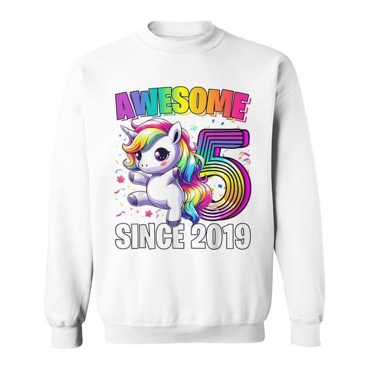 Unicorn 5Th Birthday 5 Year Old Unicorn Party Girls Outfit Sweatshirt