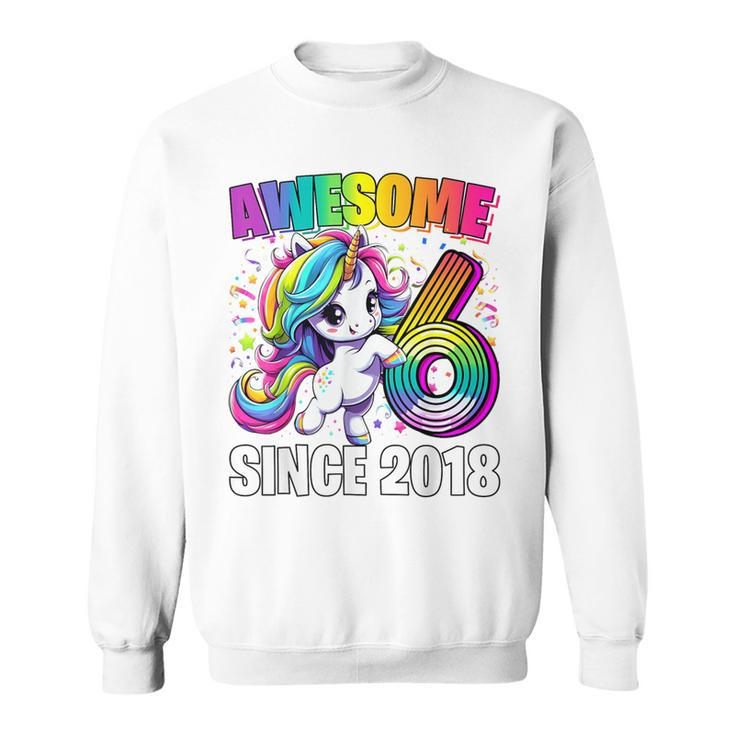 Unicorn 6Th Birthday 6 Year Old Unicorn Party Girls Outfit Sweatshirt