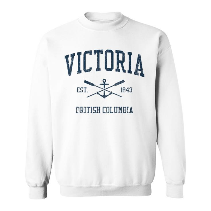 Victoria Bc Vintage Navy Crossed Oars & Boat Anchor Sweatshirt