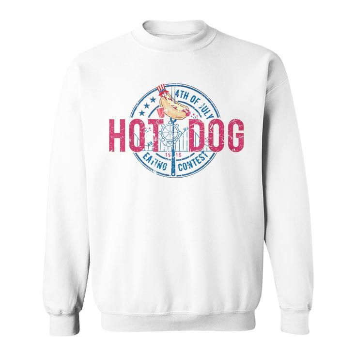 Vintage 4Th Of July Hot Dog Eating Contest Hot Dog Sweatshirt