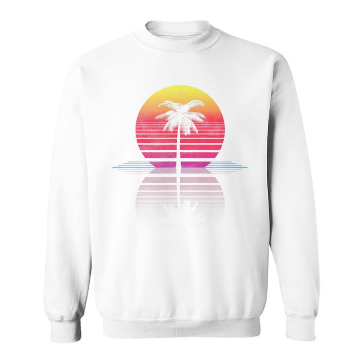 Vintage 80S 90S Retro Surf Outrun Sun Synthwave Palm Tree Sweatshirt