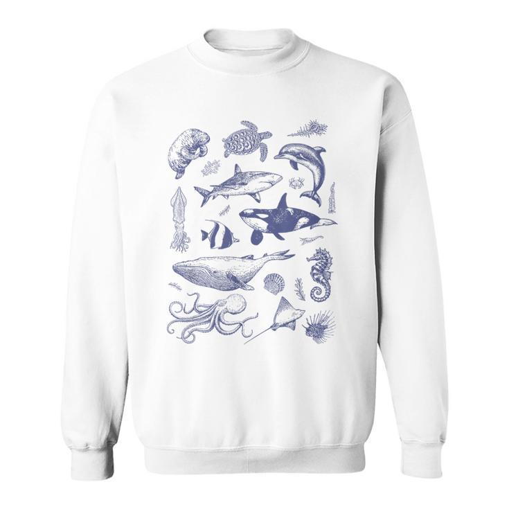 Vintage 90S Tattoo Sea Animal Sweatshirt
