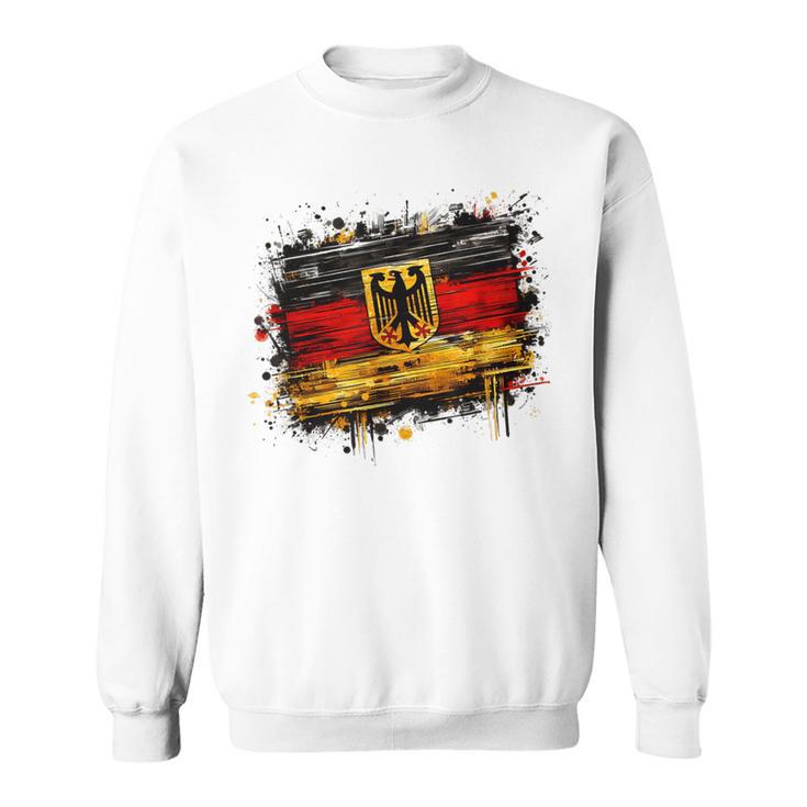 Vintage Deutsch Banner Fan Deutschland Flagge Retro Kunst Sweatshirt