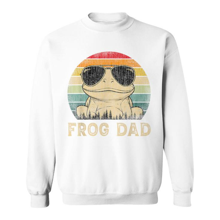 Vintage Frog Dad Frog Lovers Daddy Father's Day Sweatshirt